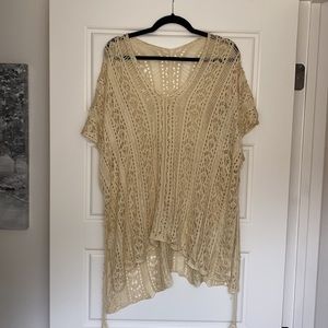 New Crochet Cream Swim Cover Up One Size
